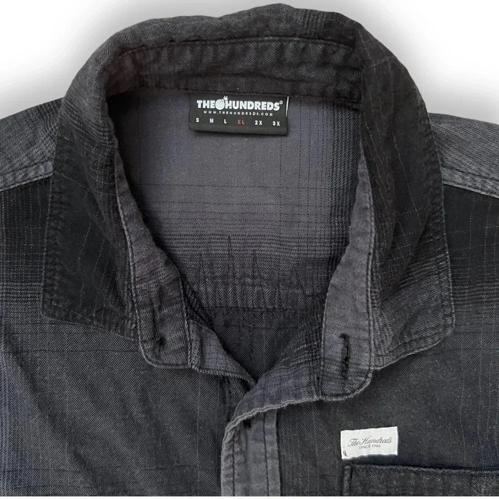 The Hundreds Camino “Shadow Plaid” Button Front Short Sleeve Men’s Shirt XL - Picture 3 of 8